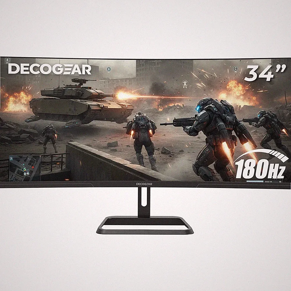 Deco Gear 34" Curved Monitor 3440x1440 21:9 Ultrawide, 180Hz, HDR, 3000:1