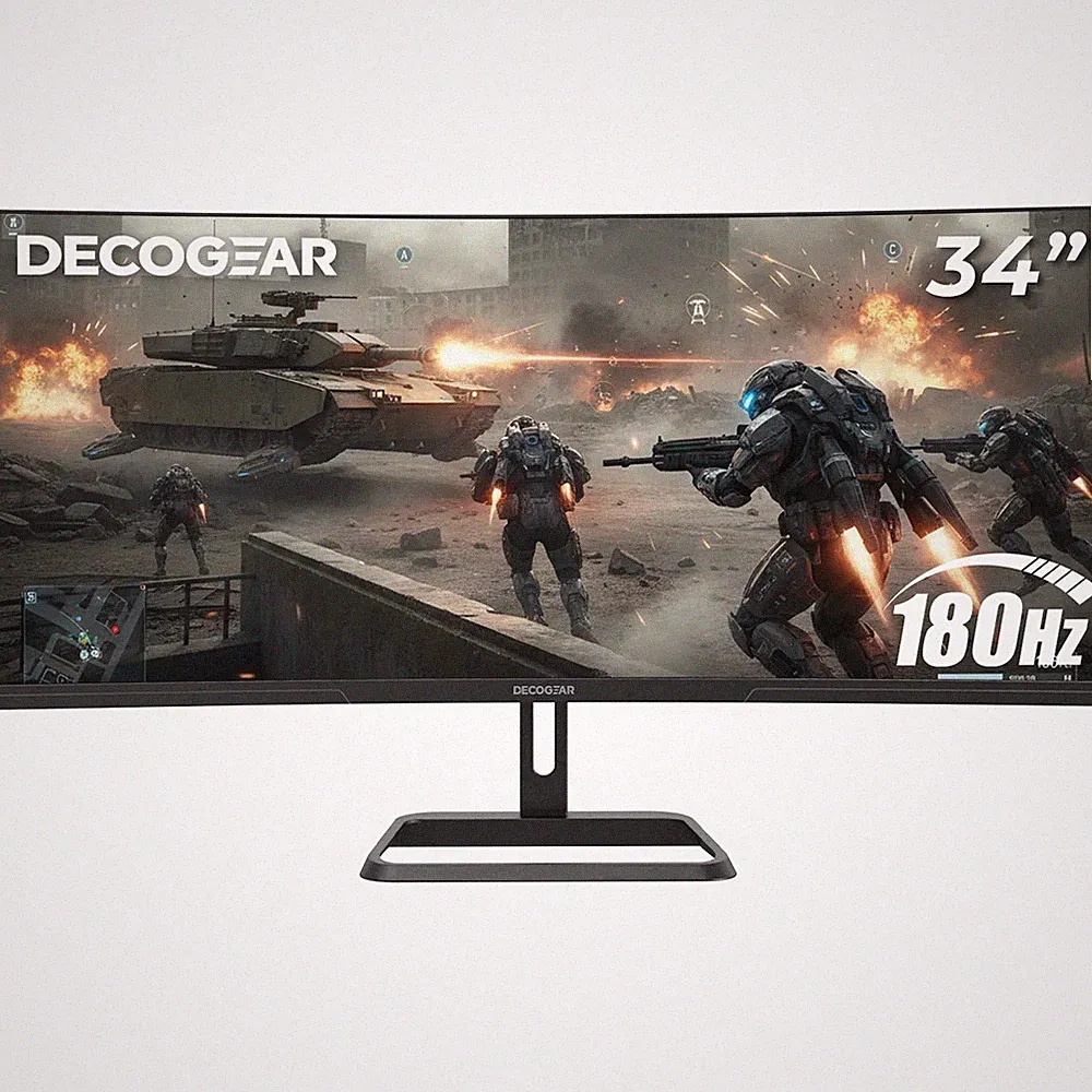 Deco Gear 34" Curved Monitor 3440x1440 21:9 Ultrawide, 180Hz, HDR, 3000:1