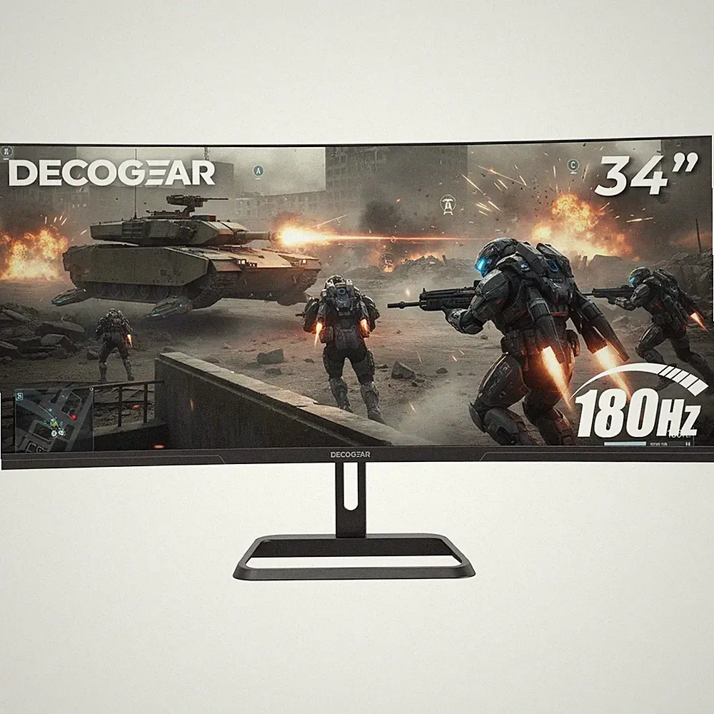 Deco Gear 34" Curved Monitor 3440x1440 21:9 Ultrawide, 180Hz, HDR, 3000:1