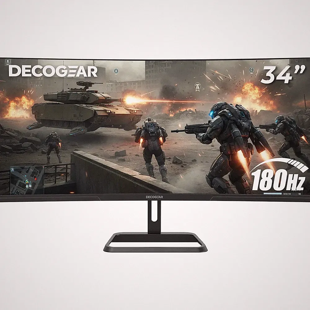 Deco Gear 34" Curved Monitor 3440x1440 21:9 Ultrawide, 180Hz, HDR, 3000:1