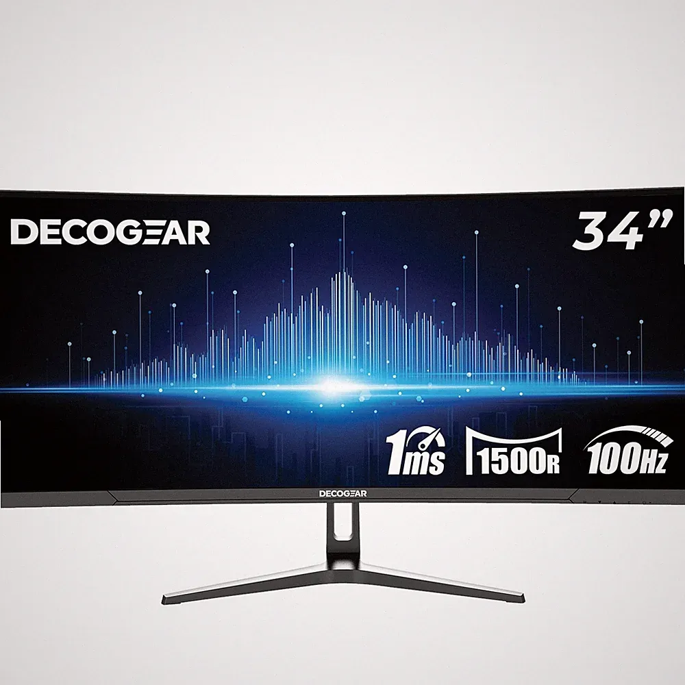 Deco Gear 34” Curved Ultrawide Business Monitor | 3440x1440, 100Hz, 1500R, 99...