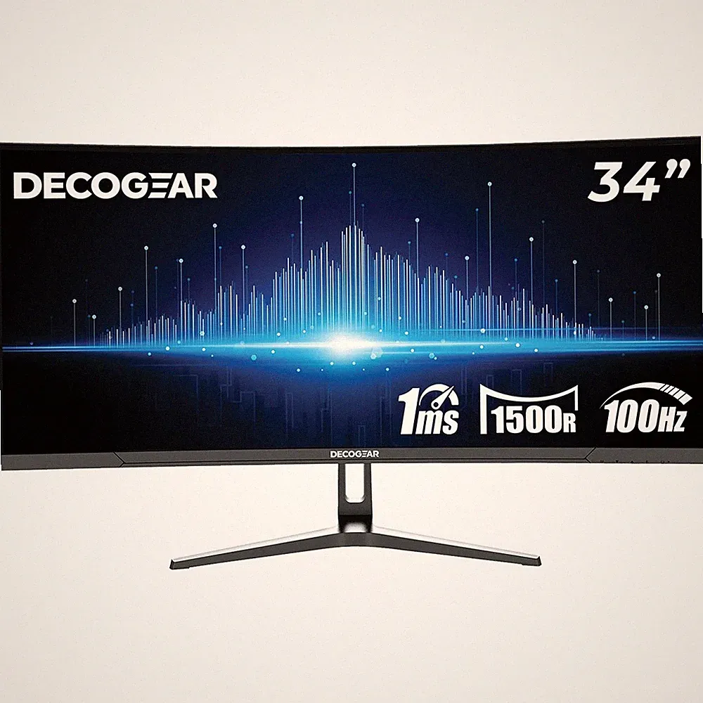 Deco Gear 34 inch Curved Ultrawide Business Monitor, 3440x1440, 100Hz, HDR - Ope