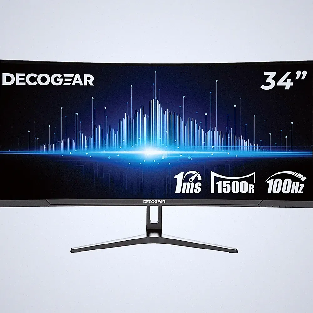 Deco Gear 34 inch Curved Ultrawide Business Monitor, 3440x1440, 100Hz, HDR - Ope
