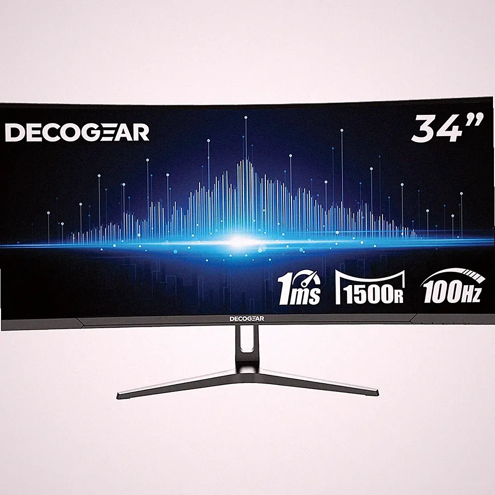 Deco Gear 34 inch Curved Ultrawide Business Monitor, 3440x1440, 100Hz, HDR - Ope