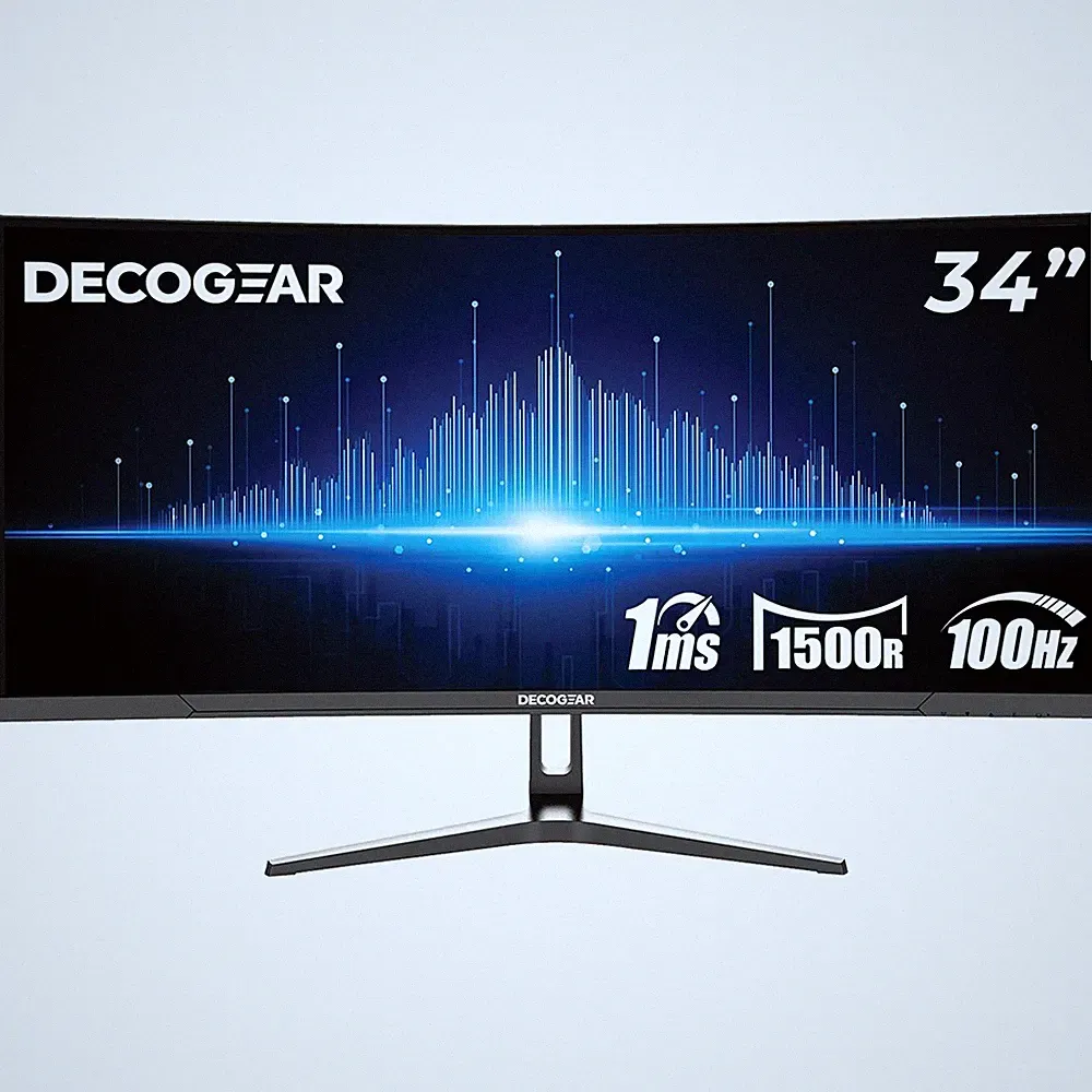 Deco Gear 34 inch Curved Ultrawide Business Monitor, 3440x1440, 100Hz, HDR - Ope