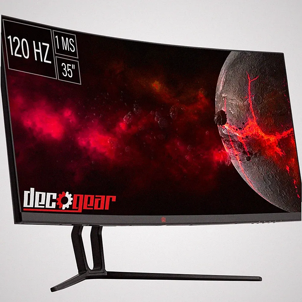 Deco Gear 35" Curved Gaming Ultrawide Monitor, 3440x1440, 120 Hz, 1ms MPRT, (Ope