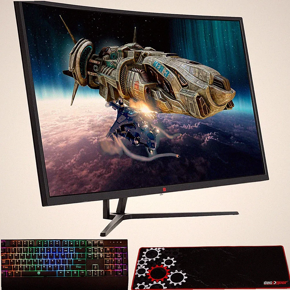 Deco Gear 39" 2560x1440 Curved Gaming Monitor w/ Mechanical Keyboard + Mouse Pad