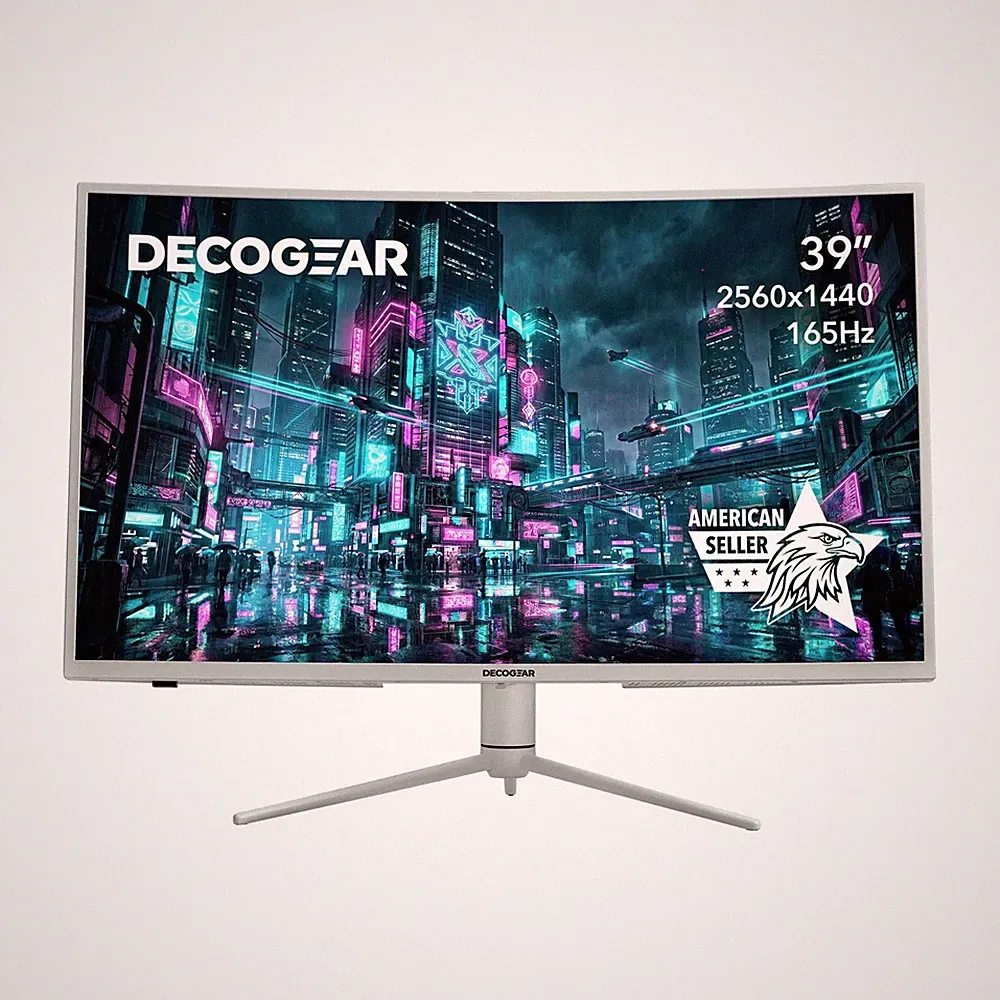 Deco Gear 39" Curved Widescreen Gaming Monitor, 2560x1440, HDR400, 165Hz, White