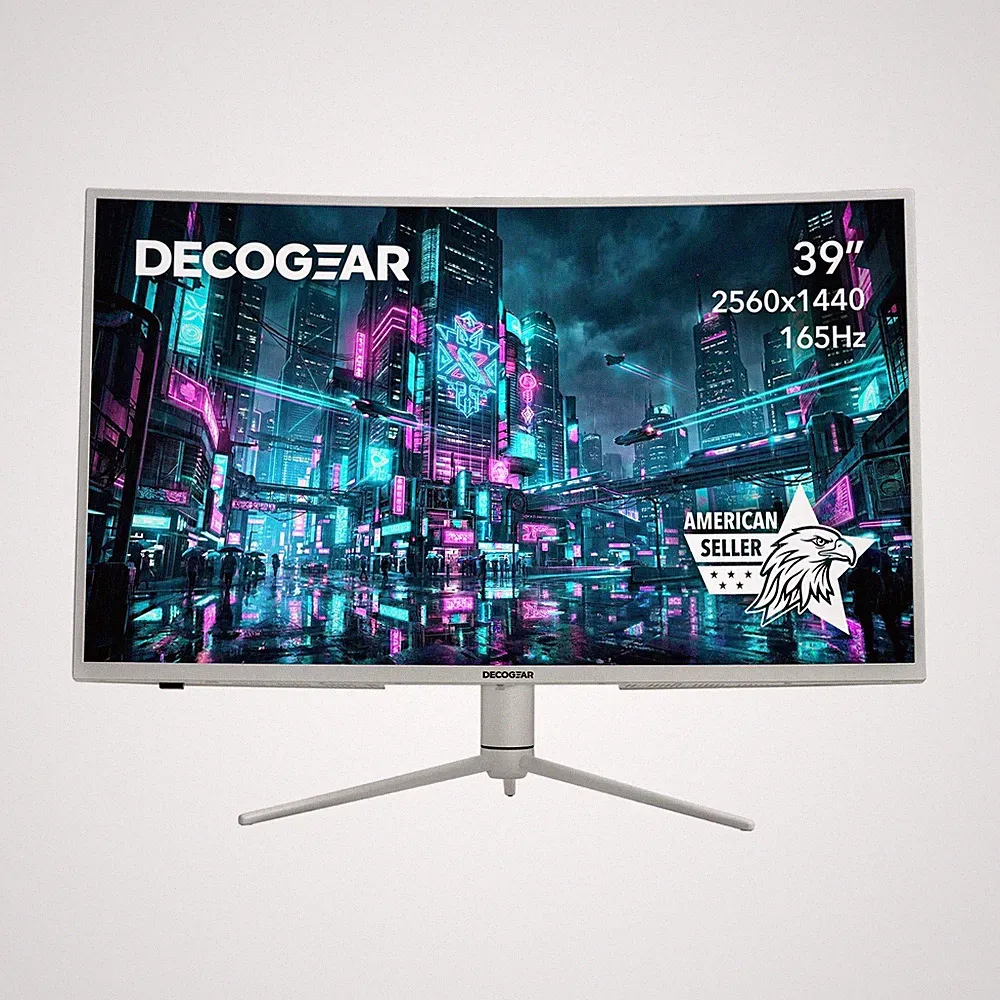 Deco Gear 39" Curved Widescreen Gaming Monitor, 2560x1440, HDR400, 165Hz, White