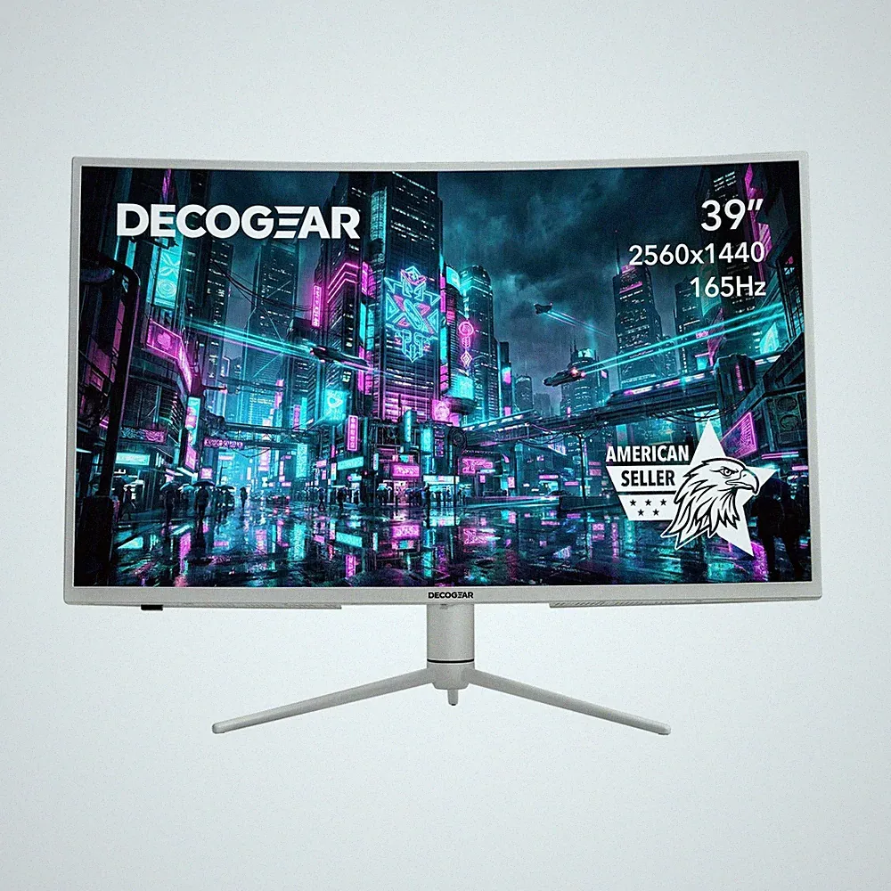 Deco Gear 39" Curved Widescreen Gaming Monitor, 2560x1440, HDR400, 165Hz, White