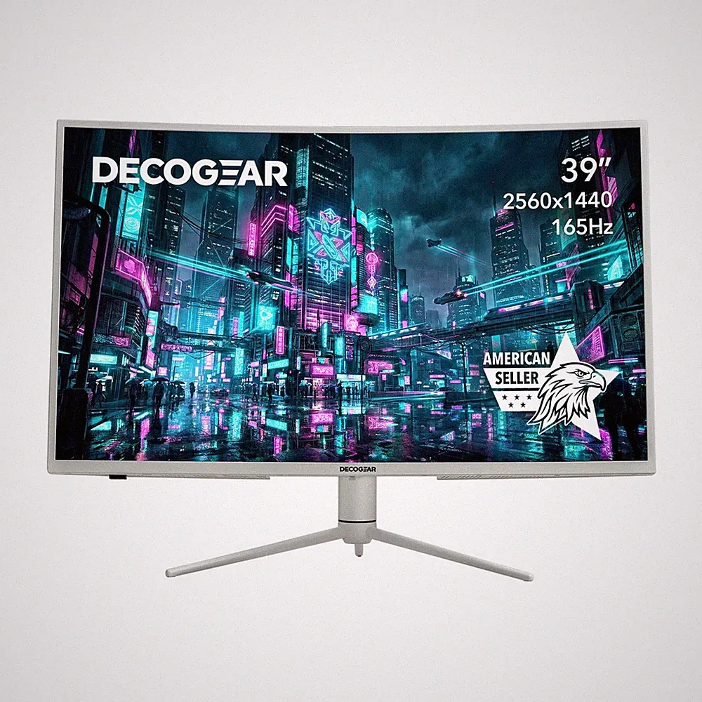 Deco Gear 39" Curved Widescreen Gaming Monitor, 2560x1440, HDR400, 165Hz, White