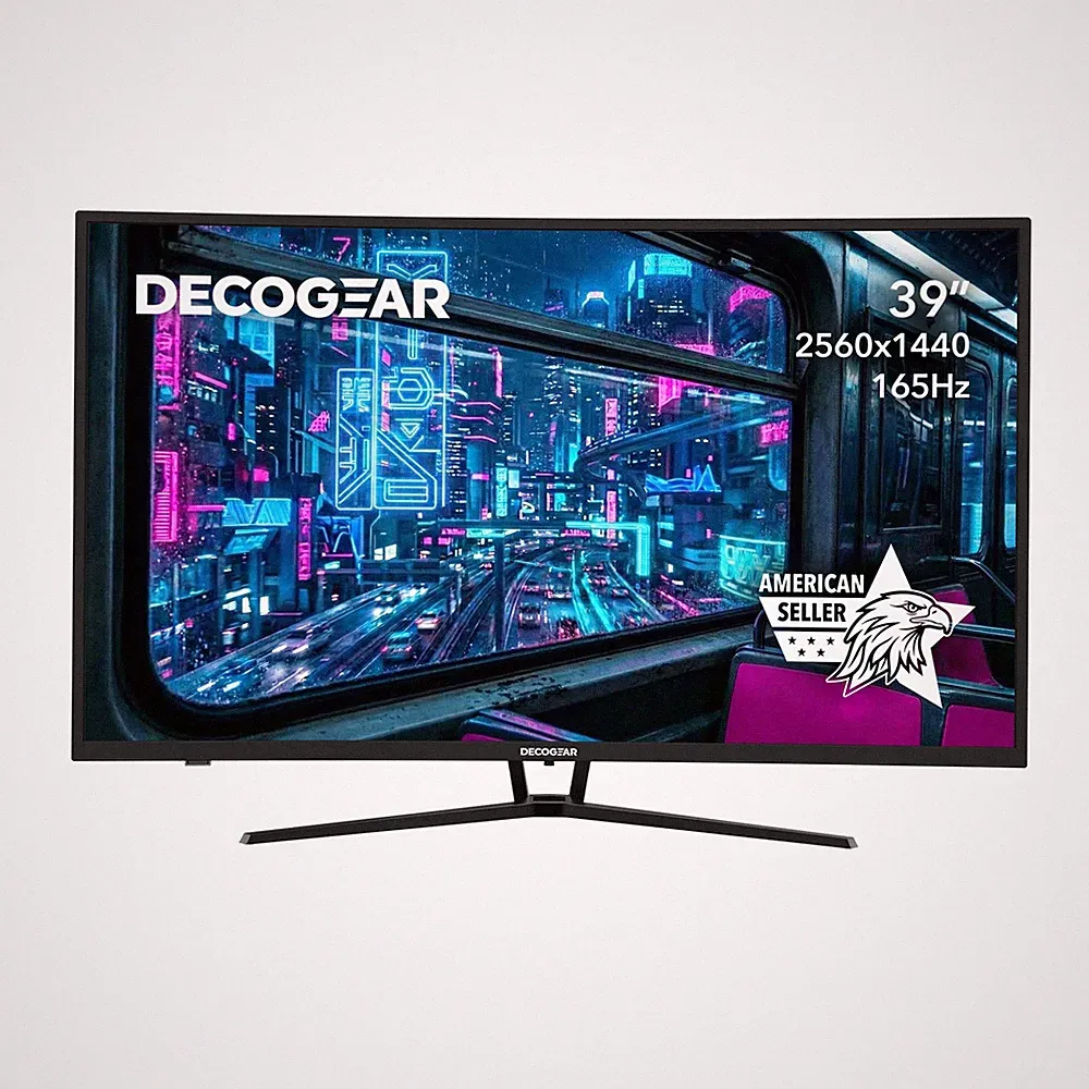 Deco Gear 39" Curved Widescreen Monitor, 2560x1440, 165Hz, 1ms MPRT, 4000:1