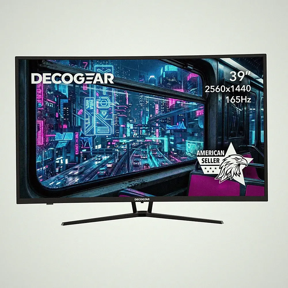 Deco Gear 39" Curved Widescreen Monitor, 2560x1440, 165Hz, 1ms MPRT, 4000:1