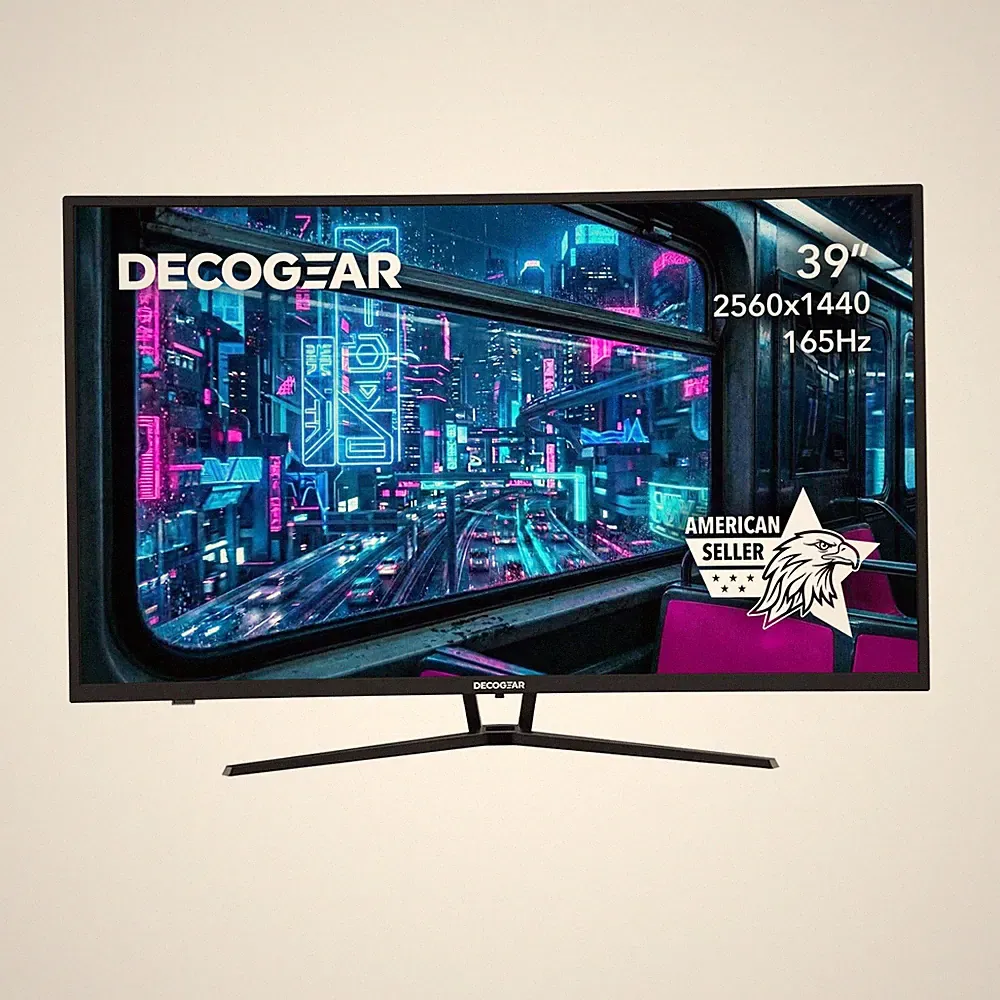deco gear 39" curved widescreen gaming monitor, 2560x1440 & 165hz