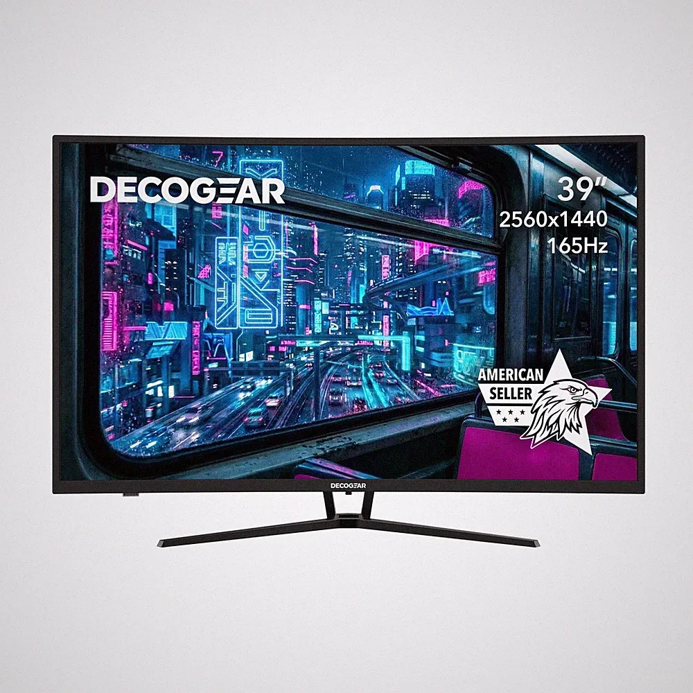 Deco Gear 39" Curved Widescreen Monitor, 2560x1440, 165Hz, 1ms MPRT, 4000:1