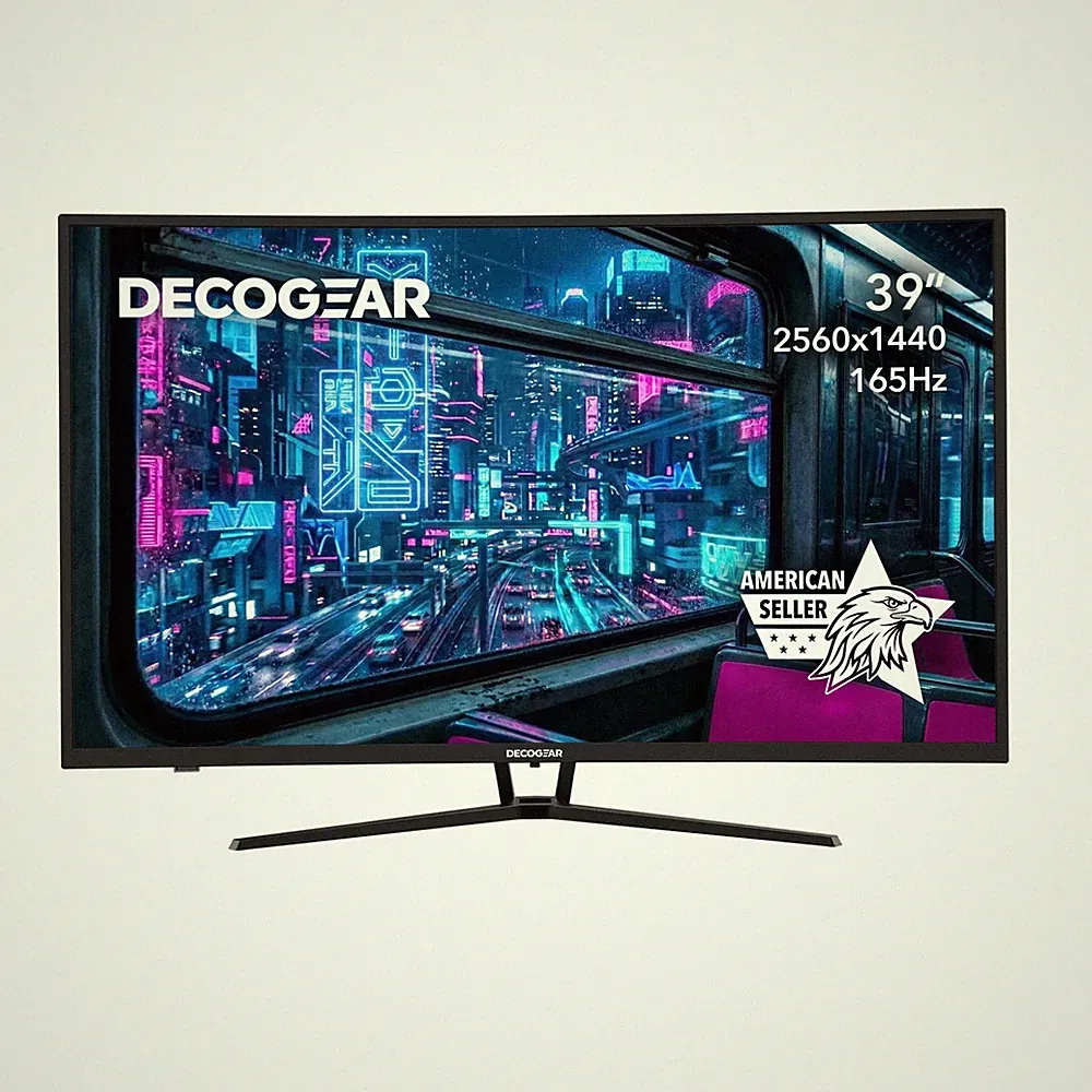 Deco Gear 39" Curved Widescreen Monitor, 2560x1440, 165Hz, 1ms MPRT, 4000:1