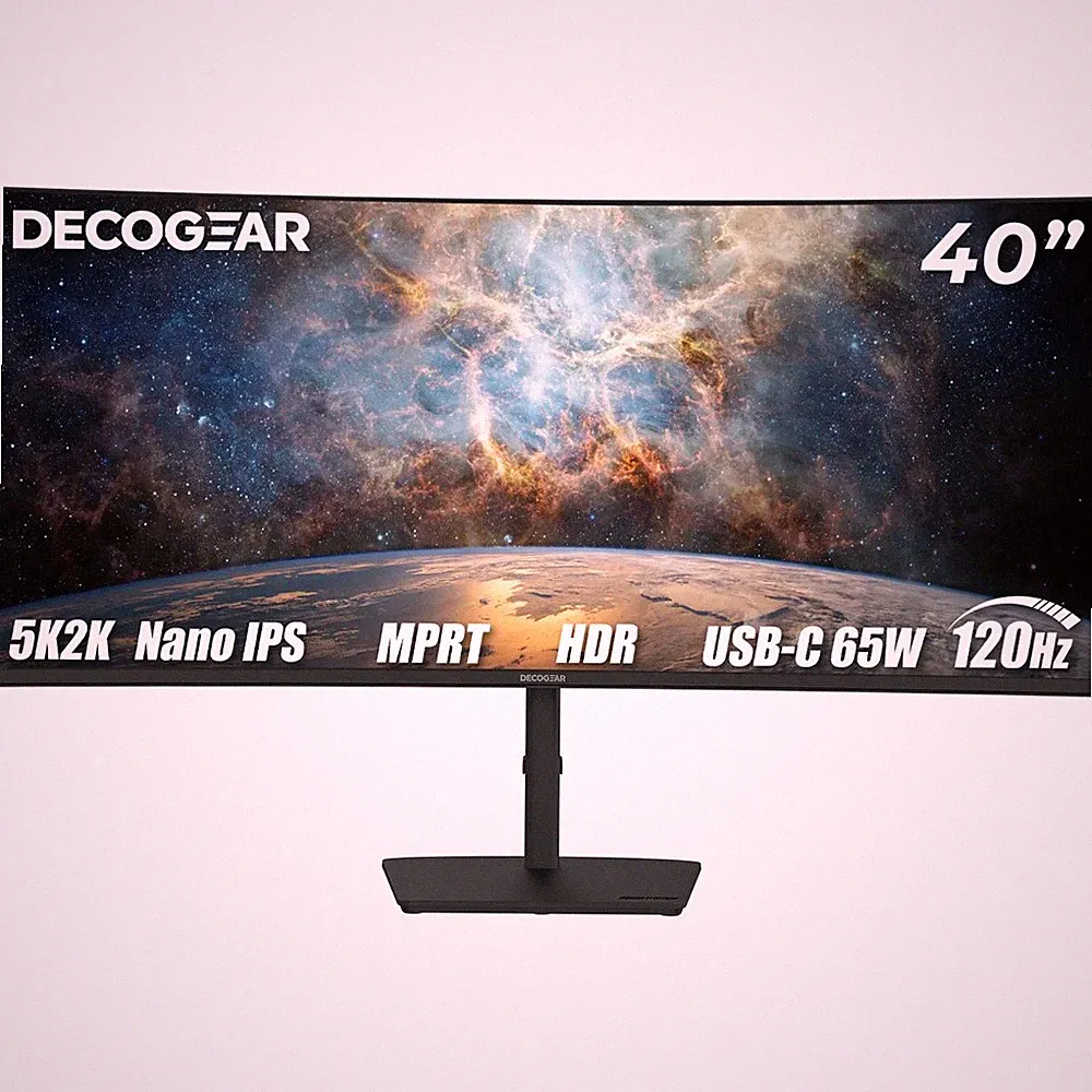 Deco Gear 40" Curved IPS Monitor, 5120x2160, 120Hz, R2500, Type-C 65W, USB Hub