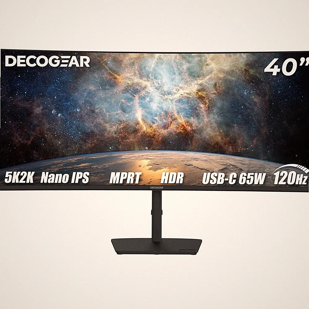 Deco Gear 40" Curved IPS Monitor, 5120x2160, 120Hz, R2500, Type-C 65W, USB Hub
