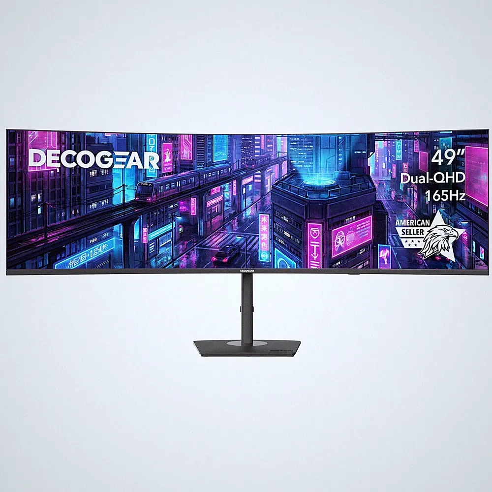 Deco Gear 49" Curved Ultrawide DQHD Gaming Monitor, 32:9, 165 Hz, 1500R