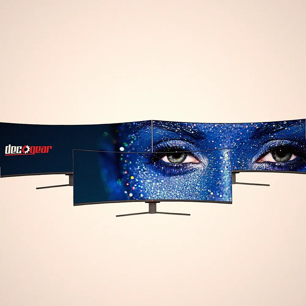 Deco Gear 49" Curved Ultrawide LED 3840x1080 32:9 FreeSync Gaming Monitor 3-Pack