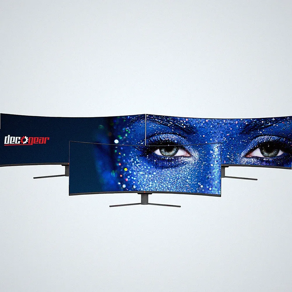 Deco Gear 49" Curved Ultrawide LED 3840x1080 32:9 FreeSync Gaming Monitor 3-Pack