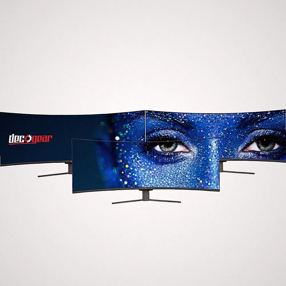 Deco Gear 49" Curved Ultrawide LED 3840x1080 32:9 FreeSync Gaming Monitor 3-Pack