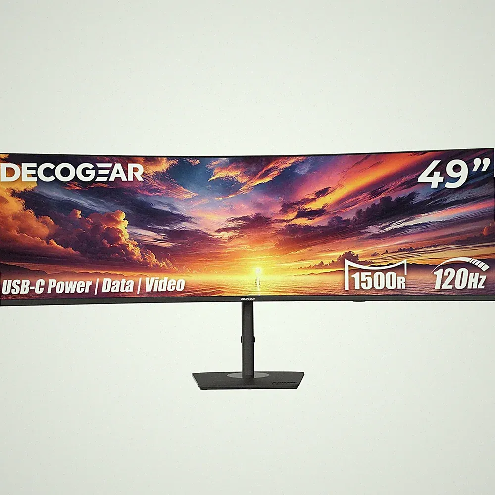 Deco Gear 49" Curved Ultrawide Monitor DQHD 5120x1440, 120Hz, 65W USB-C, KVM, HD