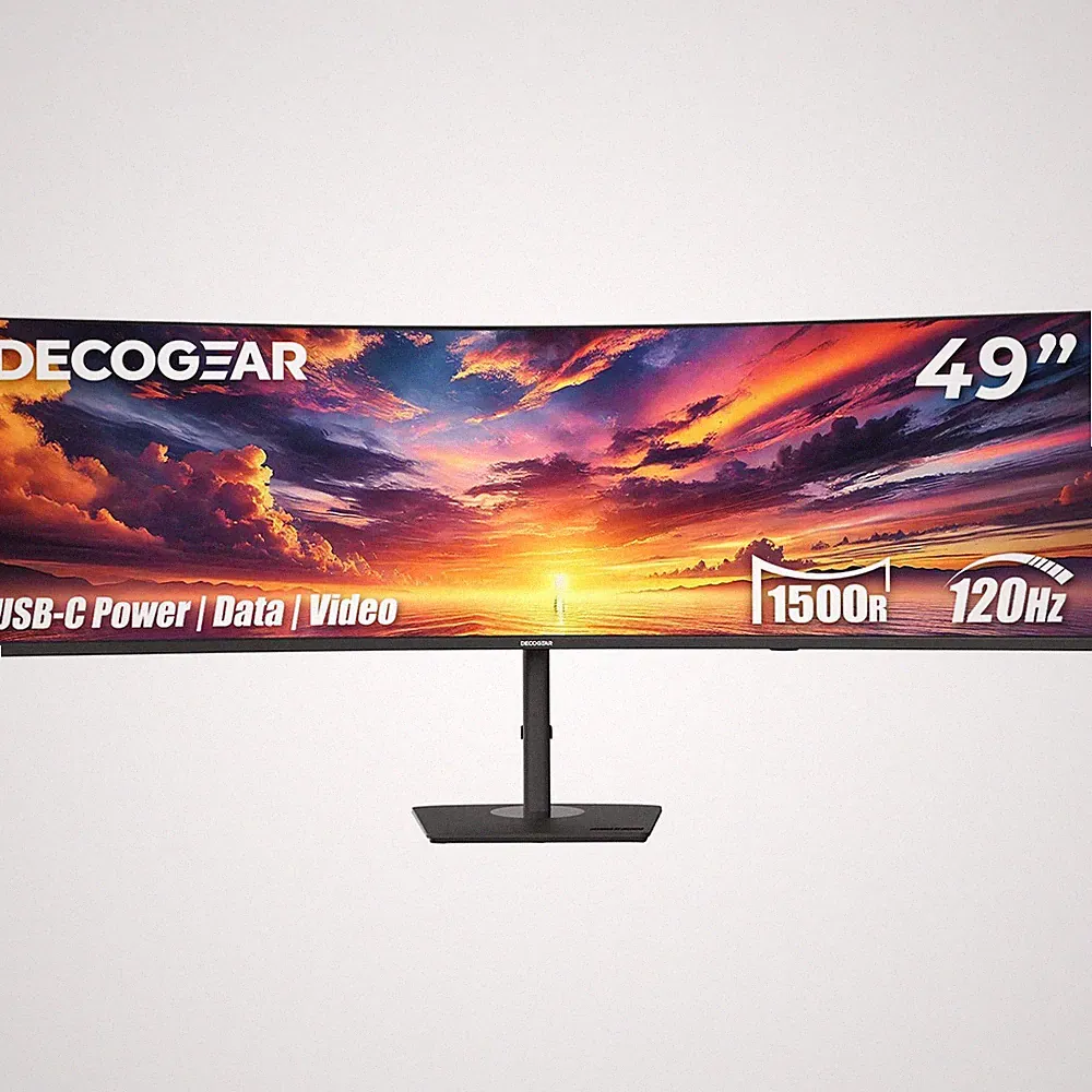 Deco Gear 49" Curved Ultrawide Monitor DQHD 5120x1440, 120Hz, 65W USB-C, KVM, HD