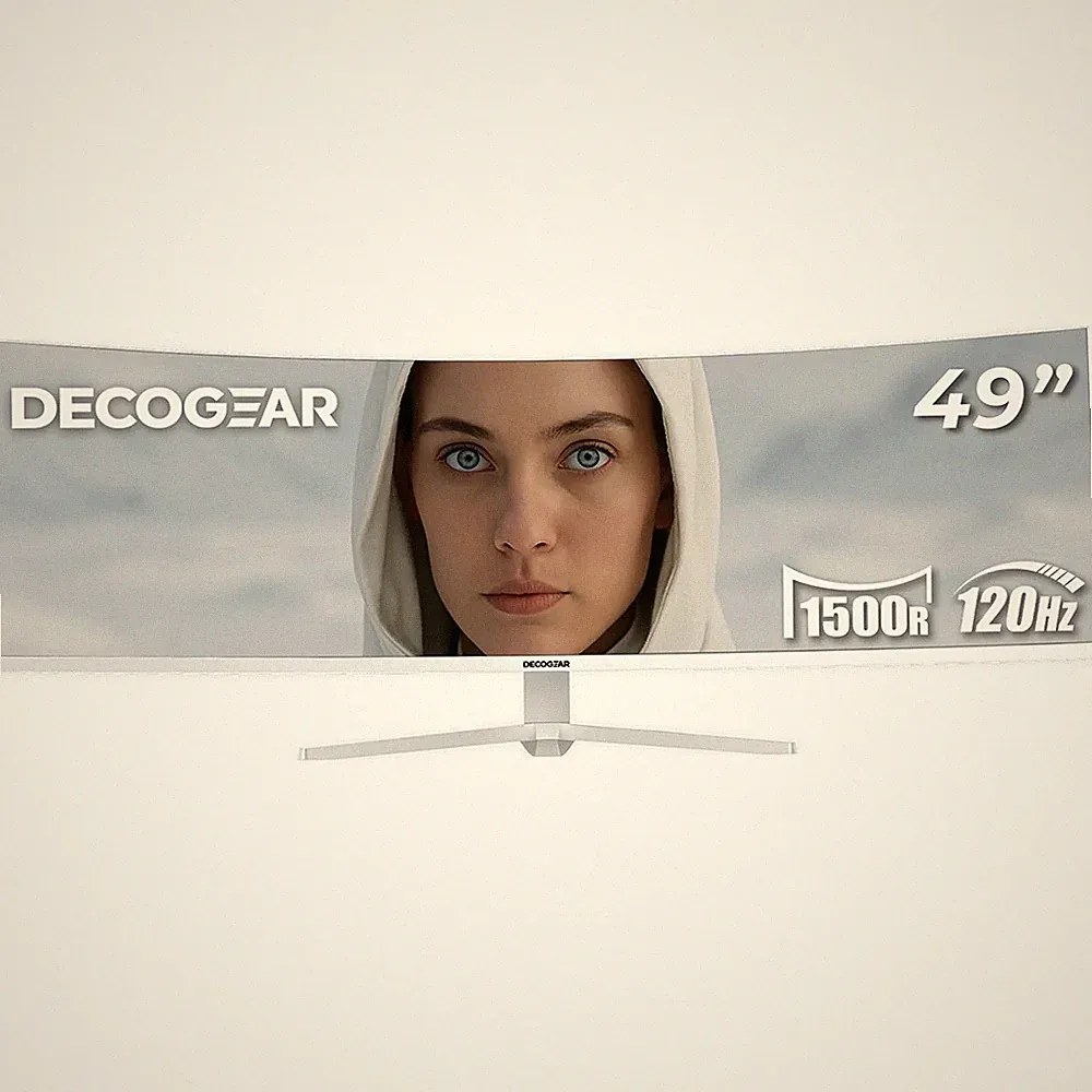 Deco Gear 49 Curved Ultrawide White Monitor; 3840x1080; 32:9; 144Hz; 1ms MPRT