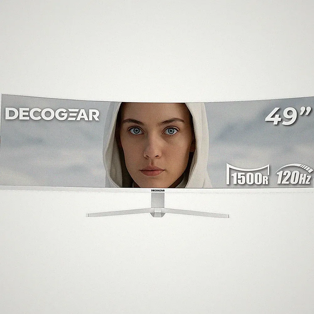 Deco Gear 49 Curved Ultrawide White Monitor; 3840x1080; 32:9; 144Hz; 1ms MPRT