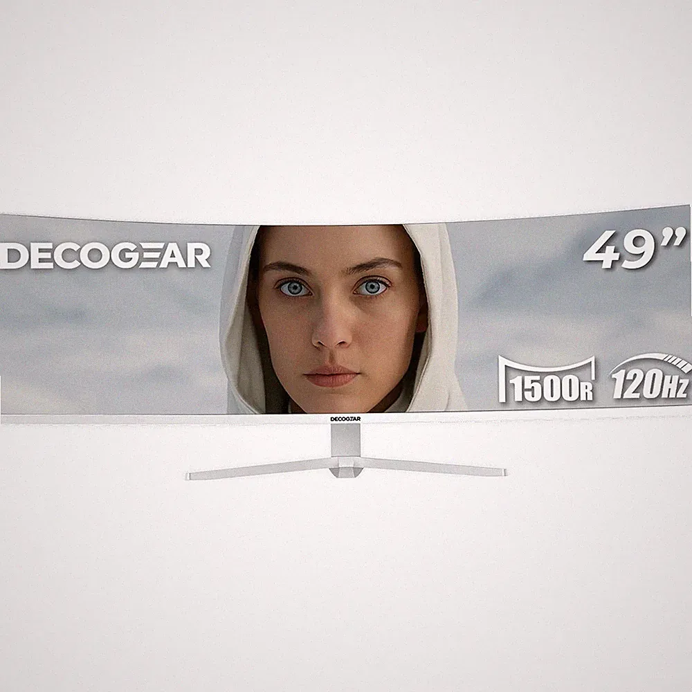 Deco Gear 49 Curved Ultrawide White Monitor; 3840x1080; 32:9; 144Hz; 1ms MPRT