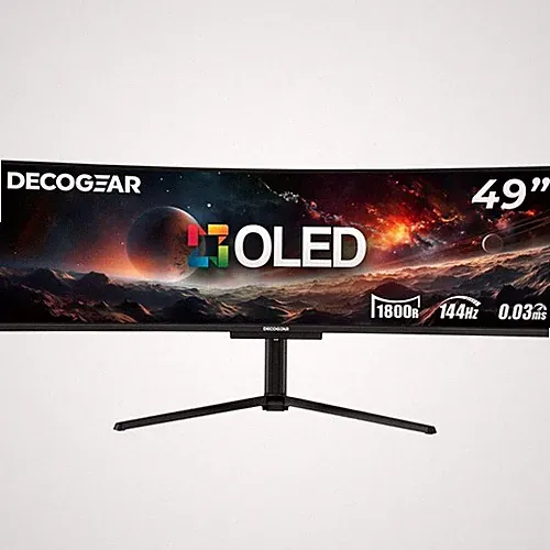 Deco Gear - 49" OLED-QD Ultrawide Monitor, 5120x1440 DQHD, 144Hz, 0.03ms, 100% s