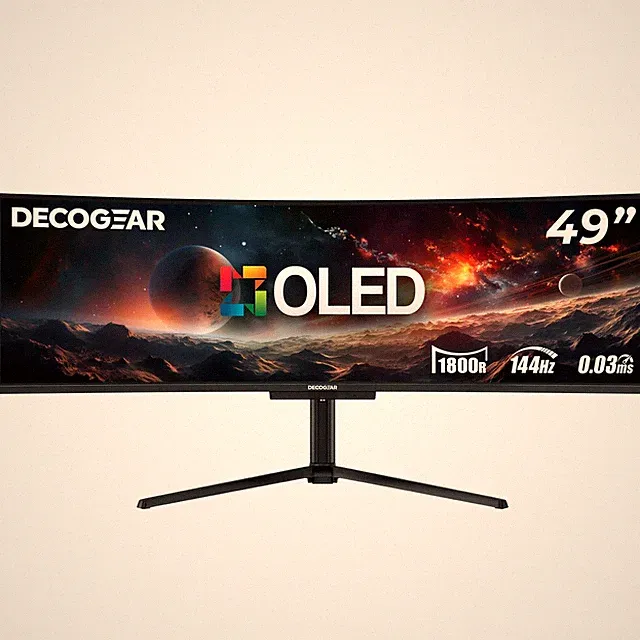 Deco Gear 49" OLED-QD Ultrawide Monitor, 5120x1440 DQHD, 144Hz, 0.03ms - Open Bo