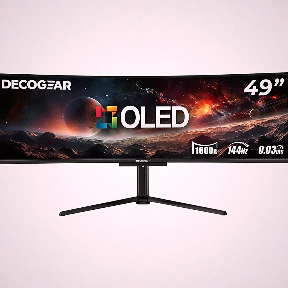 Deco Gear 49" OLED-QD Ultrawide Monitor, DQHD, 144Hz, 0.03ms, 100% sRGB Open Box