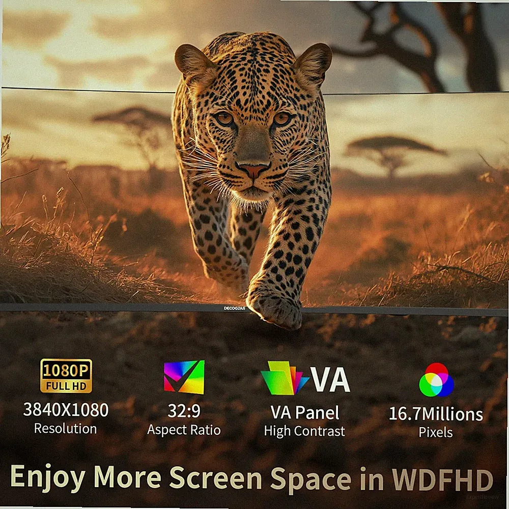 Deco Gear 49” Ultrawide Curved Monitor, 144Hz 32:9 Dual FHD 3840×1080, R1500