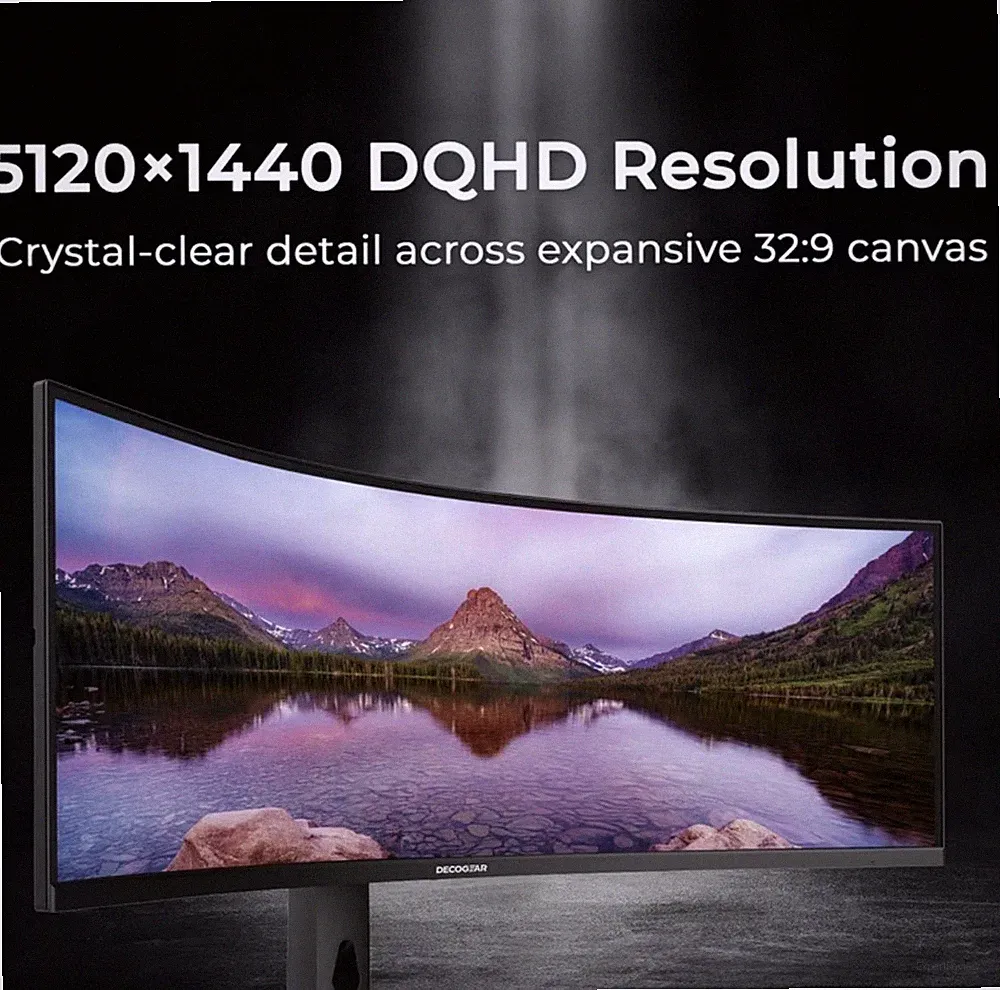 DECOGEAR 49in Curved 32:9 Ultrawide Monitor 5120x1440 120Hz HDR HDMI DP USB-C