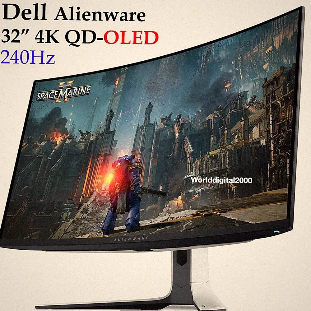DELL Alienware 32 4K QD-OLED Curved Gaming Monitor AW3225QF 240Hz NVIDIA G-Sync