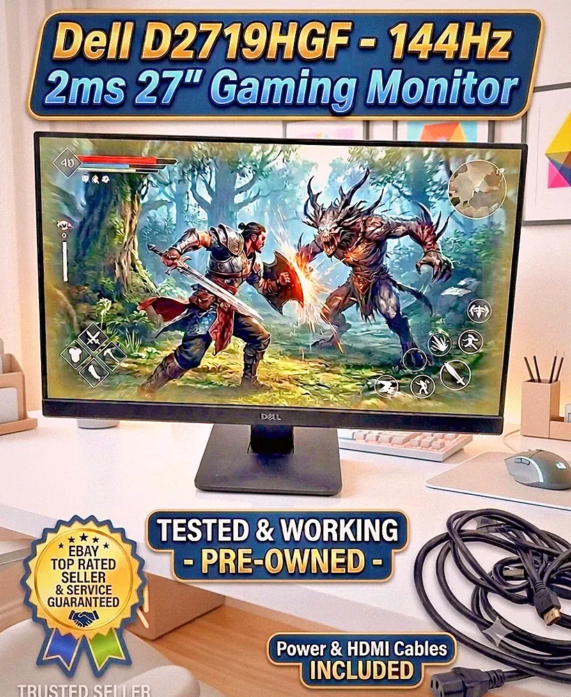 Dell D2719HGF 27" Gaming Monitor - 144Hz 2ms Full HD AMD FreeSync HDMI DP Tested