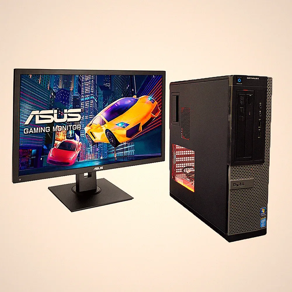 Dell i7 FHD Gaming PC 16GB 256GB 1TB AMD RX 550 4GB Wi-Fi BT W10 w/ ASUS 27" FHD