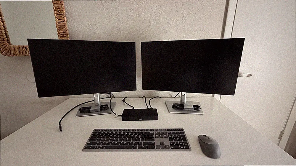 Dell P2425H Dual 24" IPS LED Monitors 1920x1080 with Keyboard Mouse