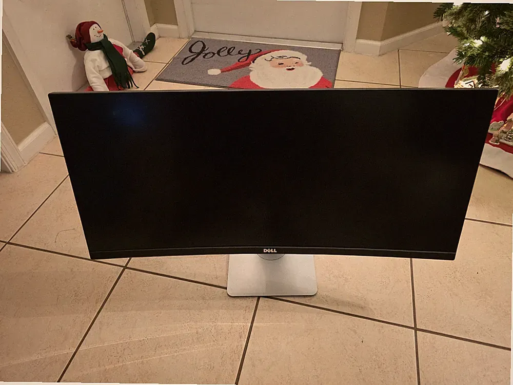 Dell U3415wb 34 inch curved monitor - cracked internal screen As-Is, Parts ONLY