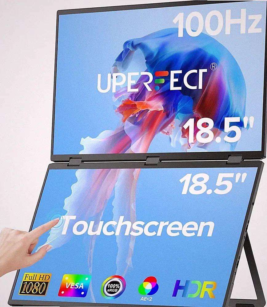 Delta 18.5" 100Hz Touchscreen Dual Portable Monitor for Laptop & Gaming