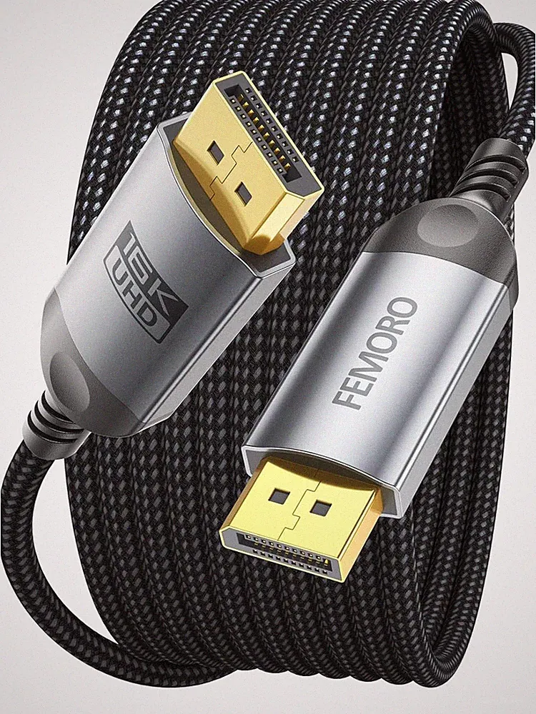 Display Port Cable 10 ft, DisplayPort 2.1 16K60Hz 8K120Hz 4K240Hz 2K360Hz 108