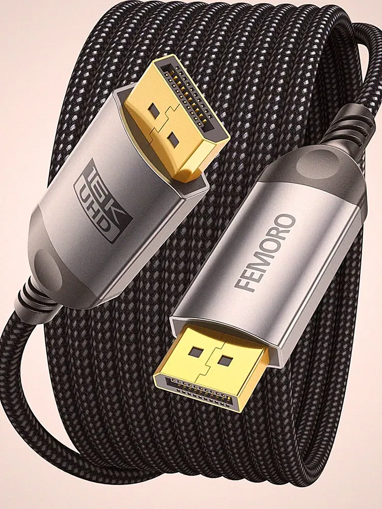 DisplayPort 2.1 Cable 10FT 80Gbps 16K 8K 4K 2K 1080P Gaming Monitor DP Cord