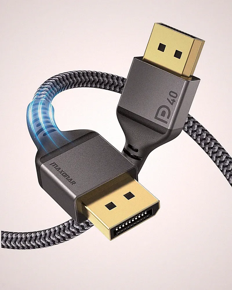 DisplayPort 2.1 Cable 16K Support 80Gbps 6.6FT for Gaming Monitor TV PC Laptop