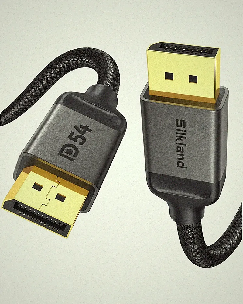 DisplayPort 2.1 Cable 54Gbps 16K 8K 4K 240Hz HDR Gaming Cord 15 FT for Monitor
