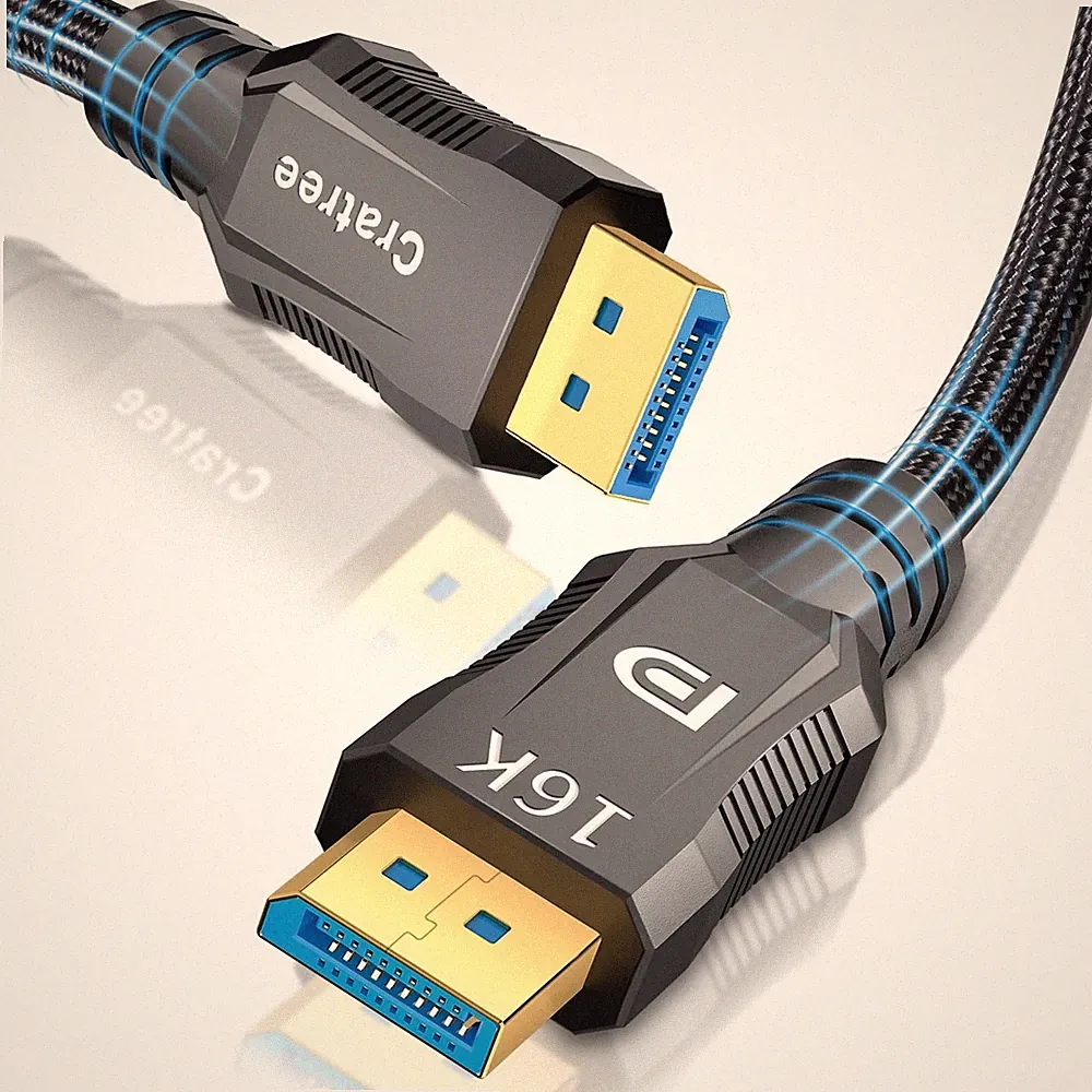 DisplayPort Cable 10FT 16K 40Gbps DP to DP 8K 120Hz 4K 240Hz Gaming Monitor