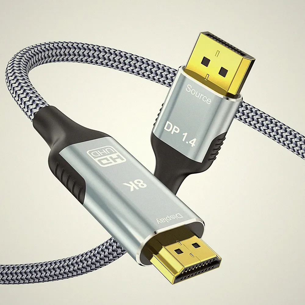 DisplayPort to HDMI Cable 6FT, 8K-60Hz, 4K-240Hz - Unidirectional for Gaming