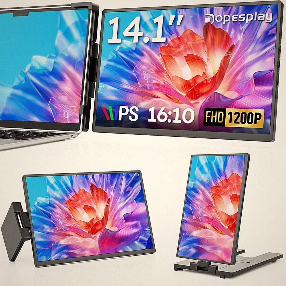 Dopesplay 14'' Laptop Screen Extender Portable Monitor 1200P FHD IPS for 14-17"