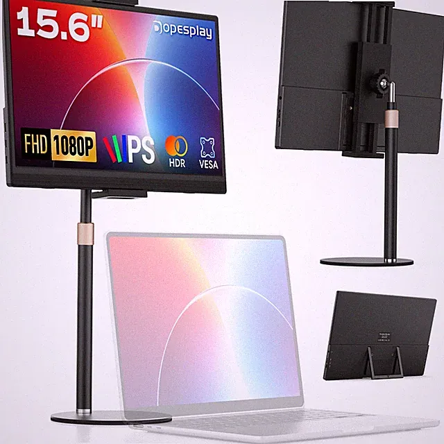 Dopesplay 15.6" FHD Portable Monitor with Adjustable Stand&Sleeve 1080P IPS FHD